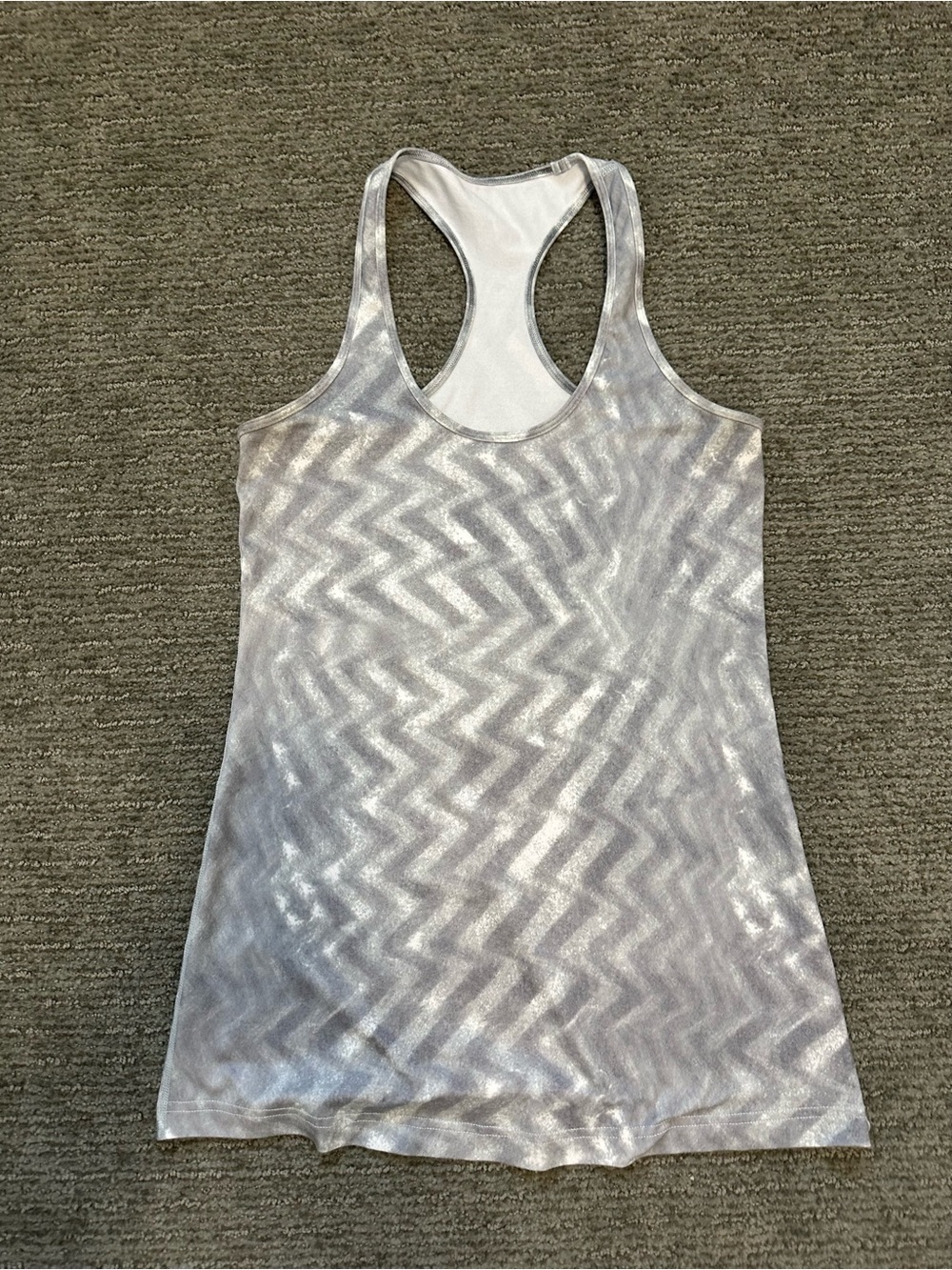 lululemon athletica Metallic Silver Zigzag Racerback Tank